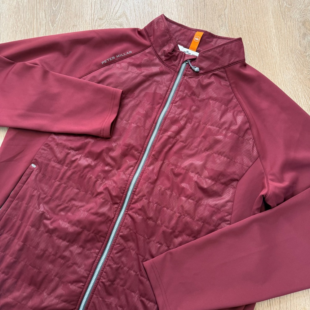 Peter‎ Millar Hyperlight Merge Jacket Mens XL Burgundy Camo Hybrid Golf Quilted